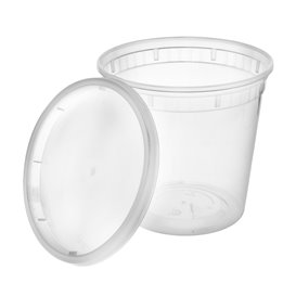 Plastic Container in PP with Lid Transparent "Deli Range" 720ml (240 Units)