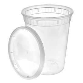 Plastic Container in PP with Lid Transparent "Deli Range" 960ml (240 Units)
