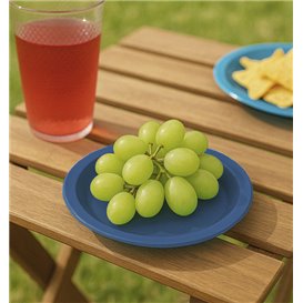 PS Reusable Plastic Plate Flat Dark Blue Ø165mm (450 Units) PS Reusable Plastic Plate Flat Dark Blue Ø165mm (450 Units)