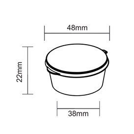 PP Plastic Souffle Cup with Hinged Lid Round 30ml (1.000 Units)