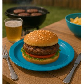 PS Reusable Plastic Plate Flat Dark Blue Ø220mm (25 Units) PS Reusable Plastic Plate Flat Dark Blue Ø220mm (25 Units)