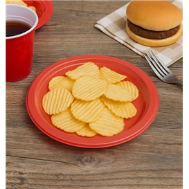 PS Reusable Plastic Plate Flat Red Ø165mm (25 Units) PS Reusable Plastic Plate Flat Red Ø165mm (25 Units)
