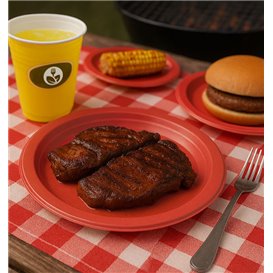 Plastic PS Reusable Plate Flat Red Ø220mm (25 Units) Plastic PS Reusable Plate Flat Red Ø220mm (25 Units)