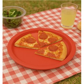 Plastic PS Reusable Plate Flat Red Ø220mm (25 Units) Plastic PS Reusable Plate Flat Red Ø220mm (25 Units)