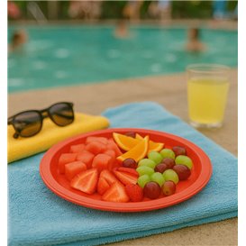 Plastic PS Reusable Plate Flat Red Ø220mm (25 Units) Plastic PS Reusable Plate Flat Red Ø220mm (25 Units)