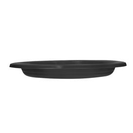 PS Reusable Plastic Plate Flat Black Ø220mm (300 Units)