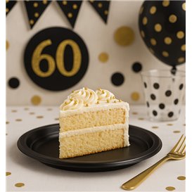 PS Reusable Plastic Plate Flat Black Ø165mm (25 Units) PS Reusable Plastic Plate Flat Black Ø165mm (25 Units)