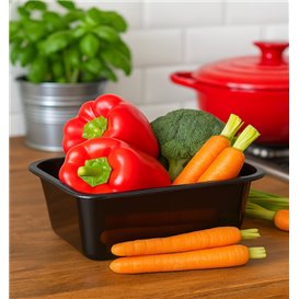 Rectangular Container in PP Black 750ml 17,6x12,4x6cm (50 Units)