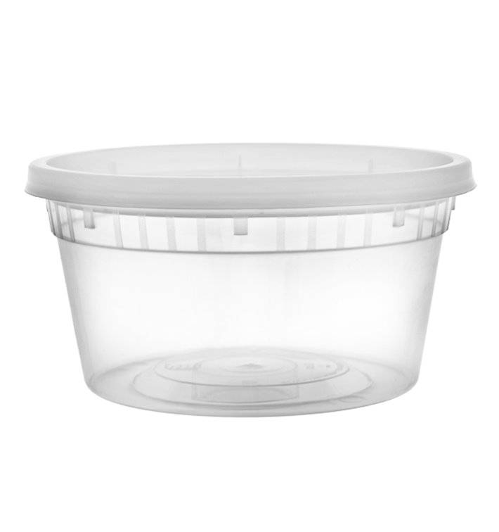 Plastic Container in PP with Lid Transparent "Deli Range" 370ml (40 Units) Plastic Container in PP with Lid Transparent "Deli Range" 370ml (40 Units)