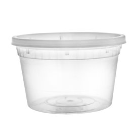 Plastic Container in PP with Lid Transparent "Deli Range" 460ml (40 Units)