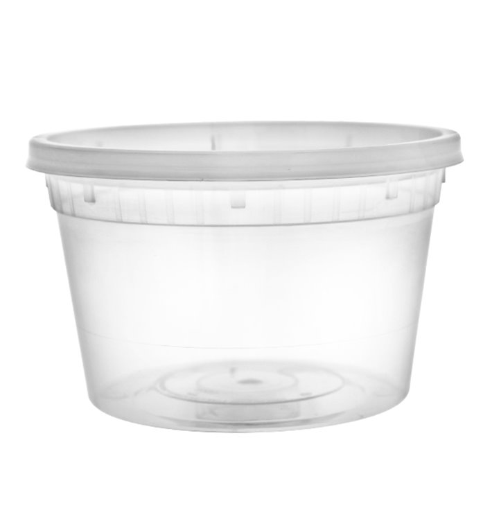 Plastic Container in PP with Lid Transparent "Deli Range" 460ml (40 Units)