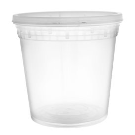 Plastic Container in PP with Lid Transparent "Deli Range" 710ml (40 Units)