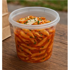 Plastic Container in PP with Lid Transparent "Deli Range" 710ml (240 Units)