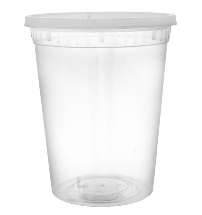 Plastic Container in PP with Lid Transparent "Deli Range" 920ml (240 Units)