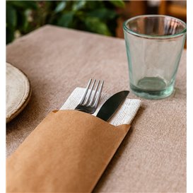 Paper Cutlery Sleeve Kraft 9x24cm (125 Units)
