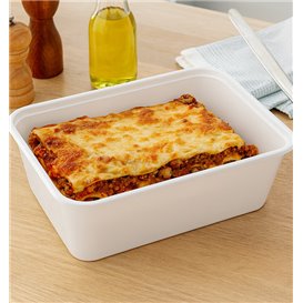 Rectangular Container in PP White 750ml 17x11,5x6,4cm (25 Units)