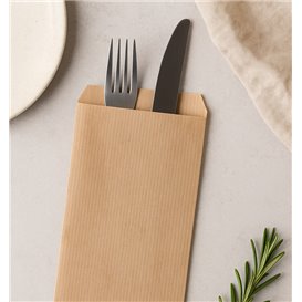 Paper Cutlery Sleeve Laid Kraft 11x24cm (100 Units)
