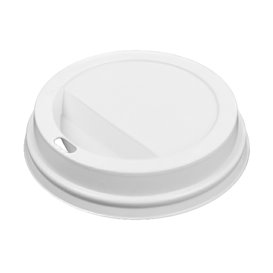 Travel Lid with White Paper Hole Ø9,0cm (50 Units) 