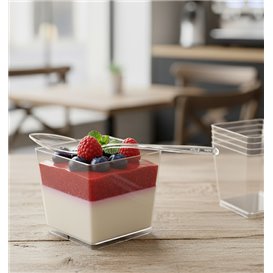 Tasting spoon Reusable PS Clear 10 cm (100 Units)