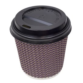 Lid with Hole for Paper Cup Black Ø7,3cm (50 Units)