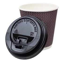 Lid with Hole for Paper Cup Black Ø7,3cm (50 Units) Lid with Hole for Paper Cup Black Ø7,3cm (50 Units)