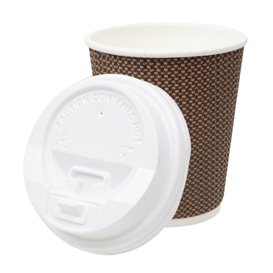 Plastic Lid with Hole PS White Ø8,0cm (1000 Units)
