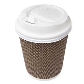 Plastic Lid with Hole PS White Ø8,0cm (50 Units)