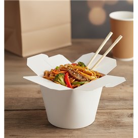 Paper Take-Out Container 100% ECO White 26Oz/780ml (500 Units)