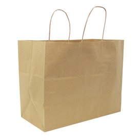 Paper Kraft Bag with Twisted Handles 80g/m² 32+16x26cm (25 Units)