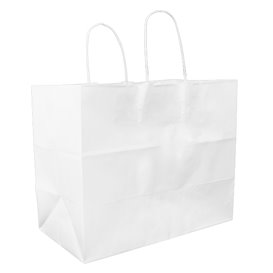 Paper White Bag with Flat Handles 80g/m² 32+16x27cm (25 Units) 