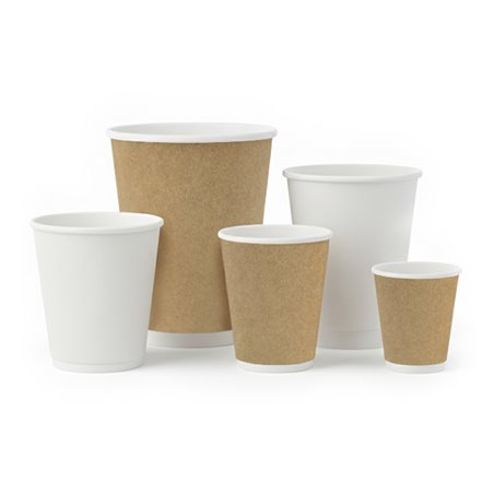 Plain white double-wall paper cup 8oz 240ml