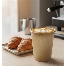 Paper Cup Kraft-Kraft 9Oz/280ml Ø7,7cm (50 Units)