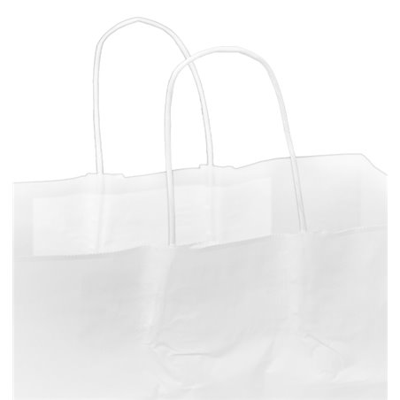 White paper bag with twisted handles 80 g/m² 32+16x26cm