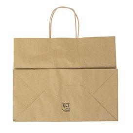 Paper Kraft Bag with Twisted Handles 80 g/m² 32+16x26cm (25 Units)