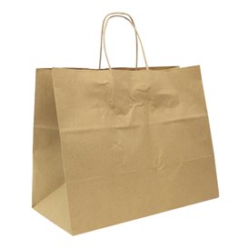 Paper Kraft Bag with Twisted Handles 80 g/m² 32+16x26cm (25 Units)