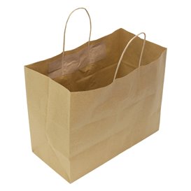 Paper Kraft Bag with Twisted Handles 80 g/m² 32+16x26cm (25 Units)