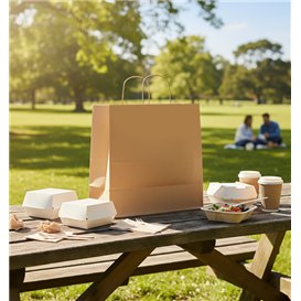 Paper Kraft Bag with Twisted Handles 80 g/m² 26+17x26cm (250 Units)