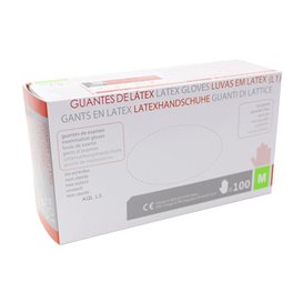 Latex Gloves White Size M AQL 1.5 (1000 Units)