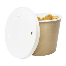 Paper Bucket Kraft with Lid 1750ml (150 Units) Paper Bucket Kraft with Lid 1750ml (150 Units)