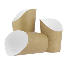 Paper Container Kraft for Fries and Wraps Ø8,1x14cm (55 Units)