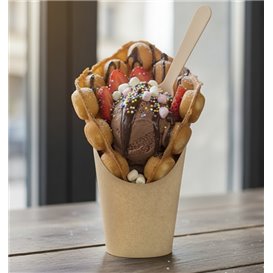 Paper Container Kraft for Fries and Wraps Ø8,1x11,5cm (55 Units)