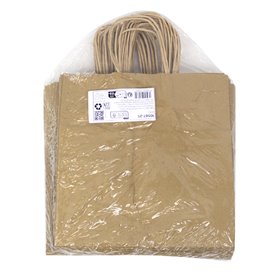 Paper Kraft Bag with Twisted Handles 80 g/m² 26+17x26cm (250 Units)