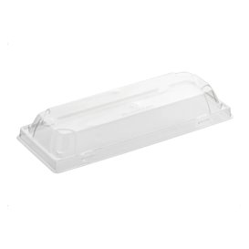 Black Plastic Lid for Sushi Container rPET 22x9cm (12 Units)