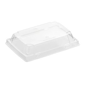 Black Plastic Lid for Sushi Container rPET 16,5x11,5cm (600 Units)