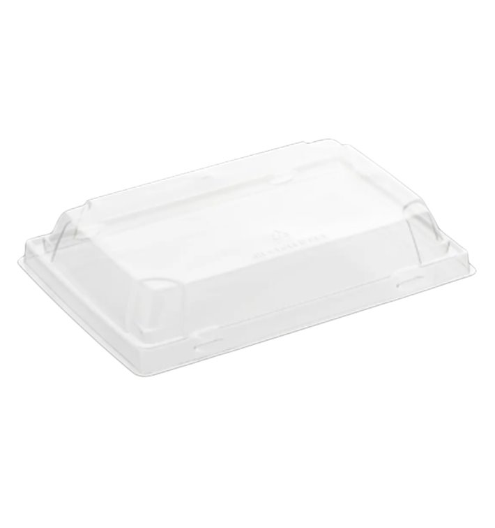 Black Plastic Lid for Sushi Container rPET 18,5x10,2cm (600 Units)
