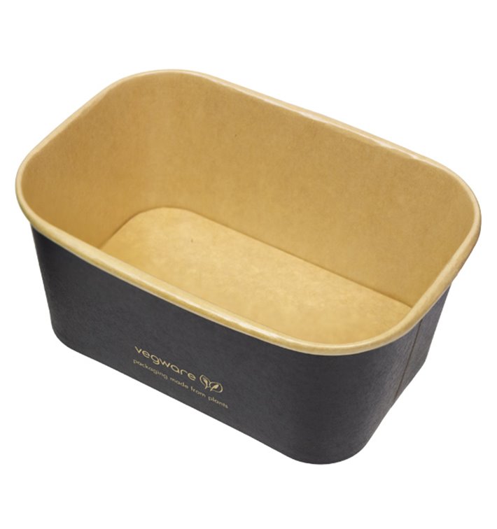 Black Rectangular Container 1000 ml 17,3x12,1x7,1cm (50 Units)