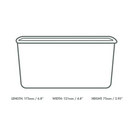 Black Rectangular Container 1000 ml 17,3x12,1x7,1cm (50 Units)