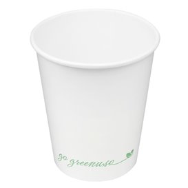 White "Go Green" Paper Cup 8Oz/240ml Ø8,0cm (1.000 Units)