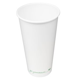 White "Go Green" Paper Cup 20Oz/600ml Ø9,0cm (1.000 Units)