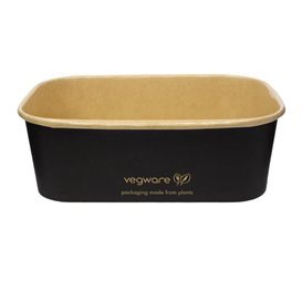 Black Rectangular Container 750 ml 17,3x12,1x5,7cm (300 Units)